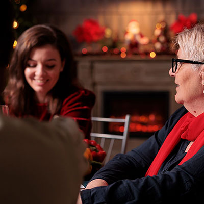 disfrutando en familia en navidad